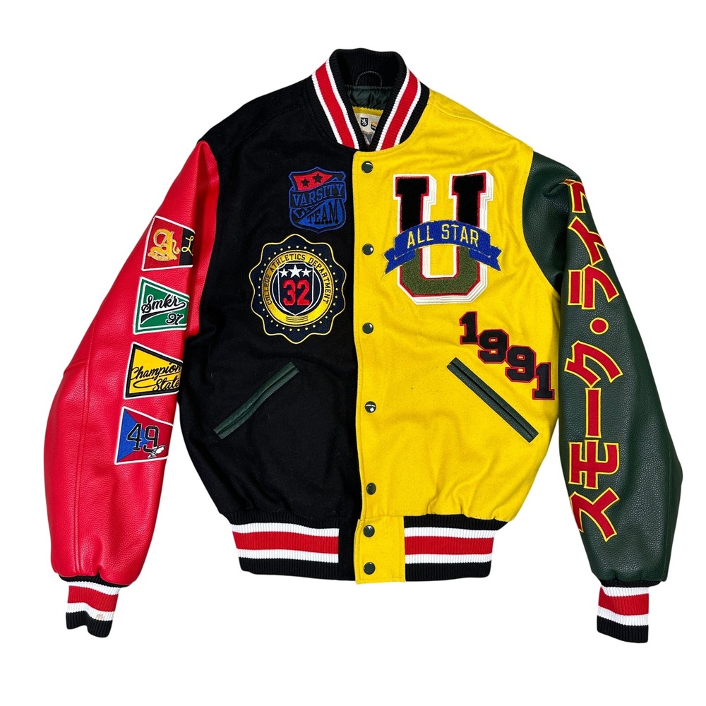 Smoke Rise Heritage Colorblock Varsity Letterman Jacket Small 1991 Patch Jacket